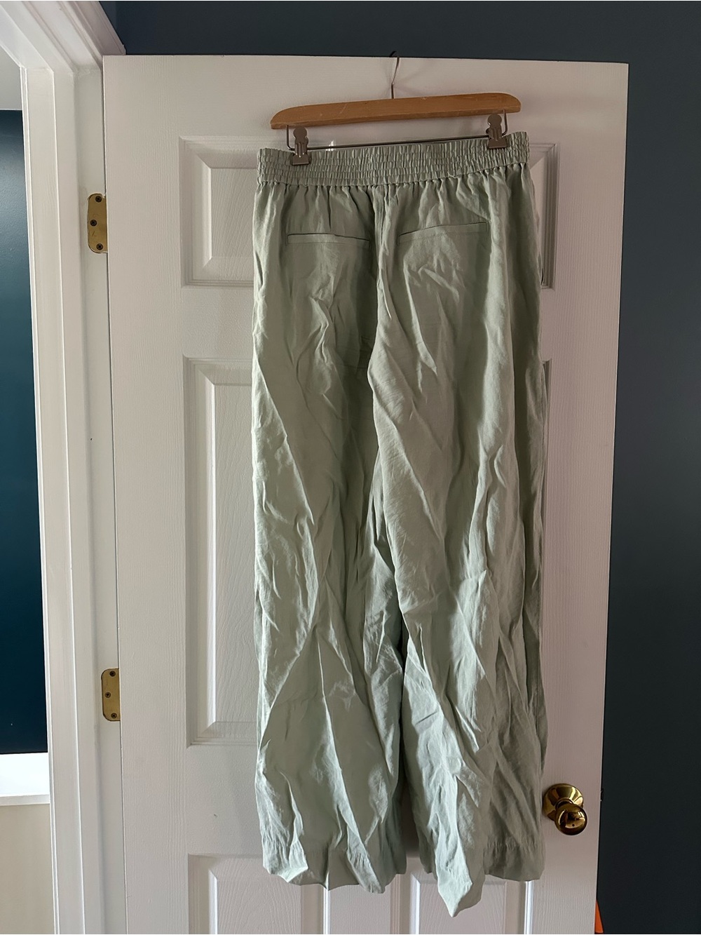 Madewell Light Sage Elastic-Waist pull on pants - M